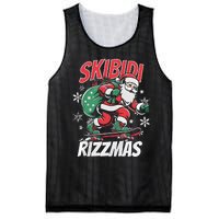 Skbidi Rizzmas Santa Claus Skateboard Xmas Christmas Holiday Mesh Reversible Basketball Jersey Tank