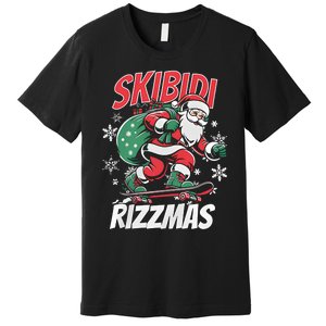 Skbidi Rizzmas Santa Claus Skateboard Xmas Christmas Holiday Premium T-Shirt