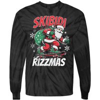 Skbidi Rizzmas Santa Claus Skateboard Xmas Christmas Holiday Tie-Dye Long Sleeve Shirt