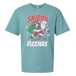 Skbidi Rizzmas Santa Claus Skateboard Xmas Christmas Holiday Sueded Cloud Jersey T-Shirt