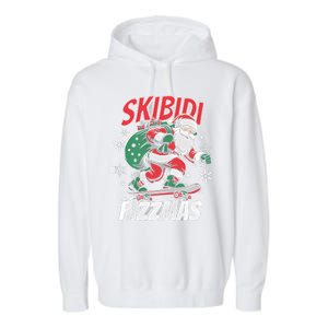 Skbidi Rizzmas Santa Claus Skateboard Xmas Christmas Holiday Garment-Dyed Fleece Hoodie