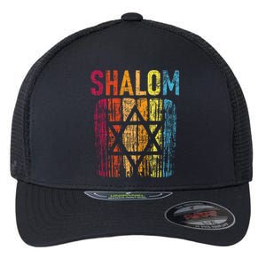 Shalom  Retro Star Of David Jewish Peace Hebrew Israelites  Flexfit Unipanel Trucker Cap