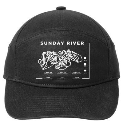 Sunday River Ski Trail Snowboard Skiing Maine Skier Gift 7-Panel Snapback Hat