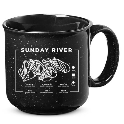 Sunday River Ski Trail Snowboard Skiing Maine Skier Gift 15oz Campfire Ceramic Mug
