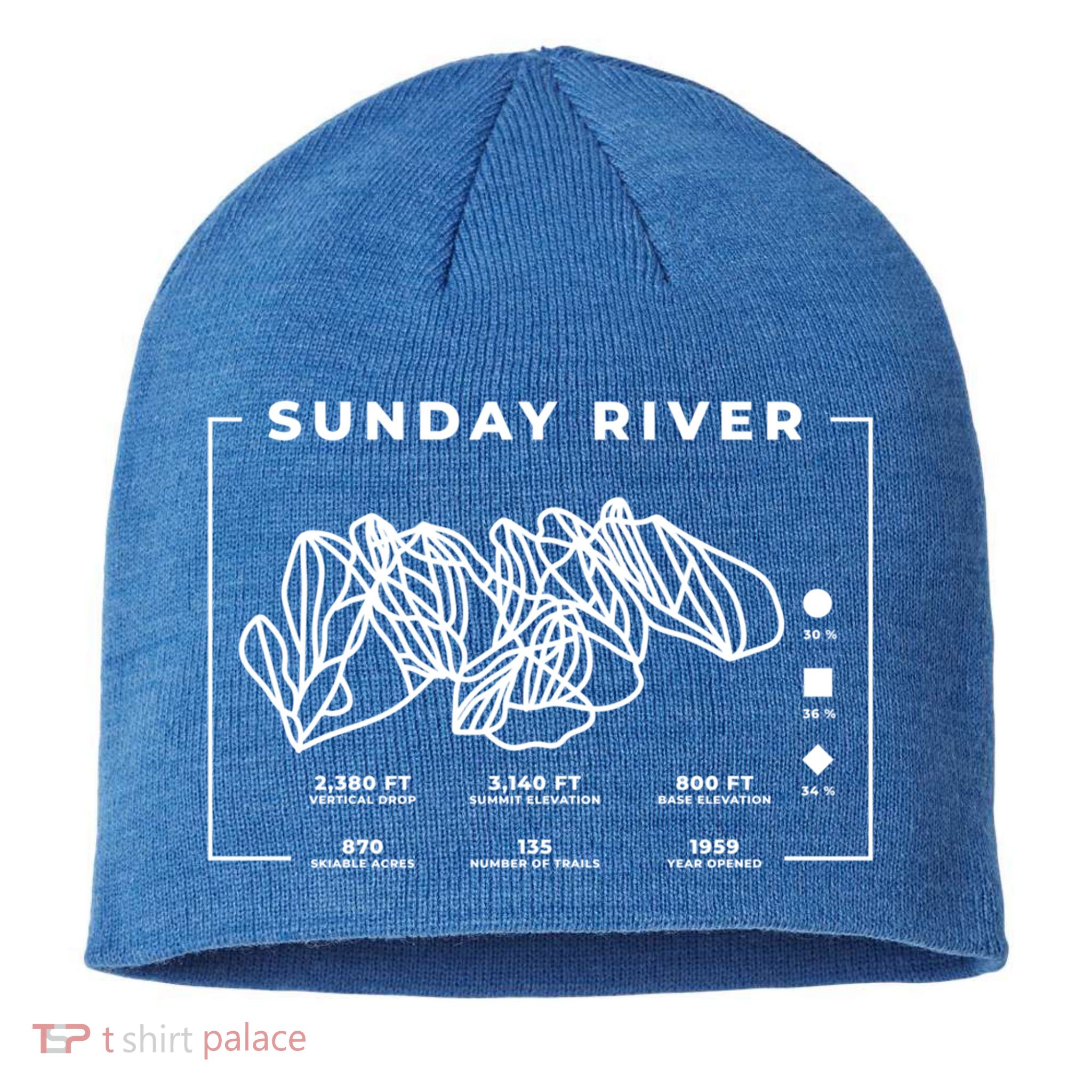 Sunday River Ski Trail Snowboard Skiing Maine Skier Gift Sustainable Beanie