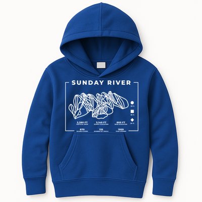 Sunday River Ski Trail Snowboard Skiing Maine Skier Gift Kids Hoodie