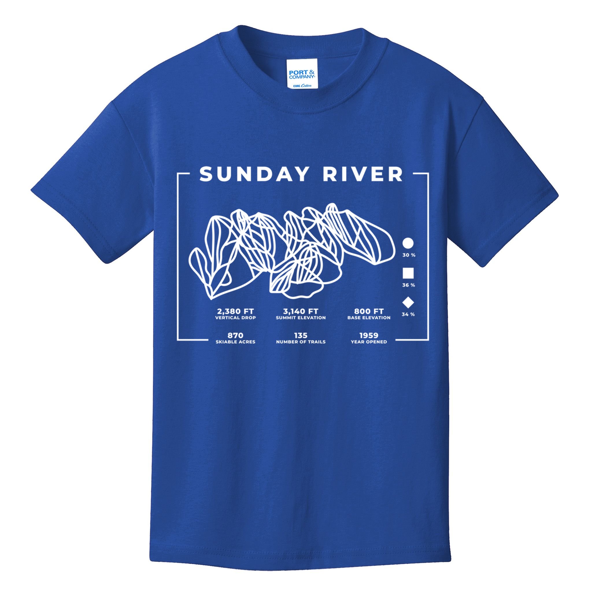 Sunday River Ski Trail Snowboard Skiing Maine Skier Gift Kids T-Shirt