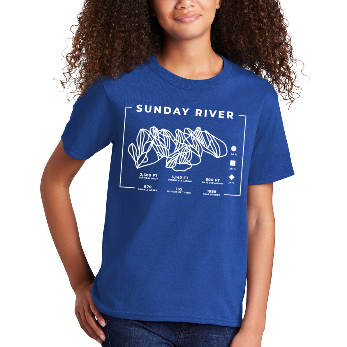 Sunday River Ski Trail Snowboard Skiing Maine Skier Gift Kids T-Shirt