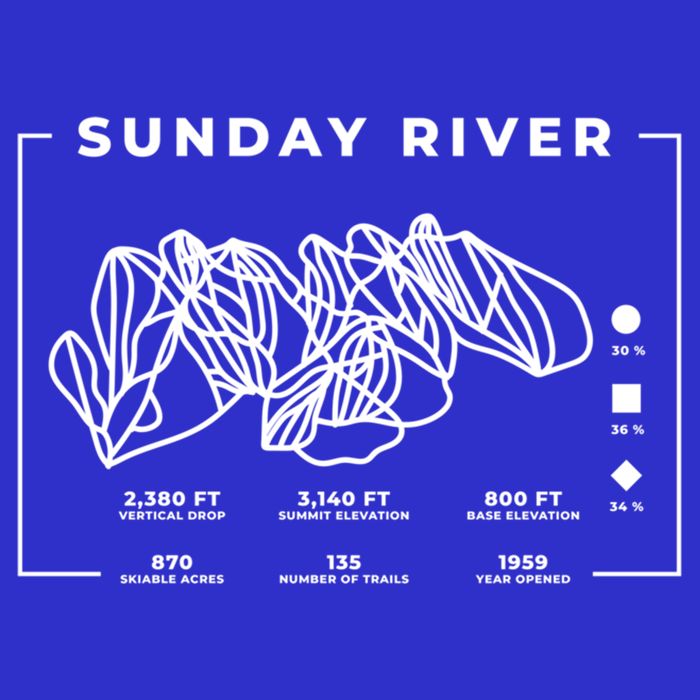 Sunday River Ski Trail Snowboard Skiing Maine Skier Gift Kids T-Shirt