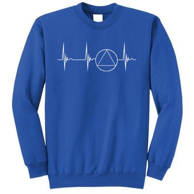 Sober Recover Sobriety Heartbeat Ekg Pulse Abstinence Gift Sweatshirt