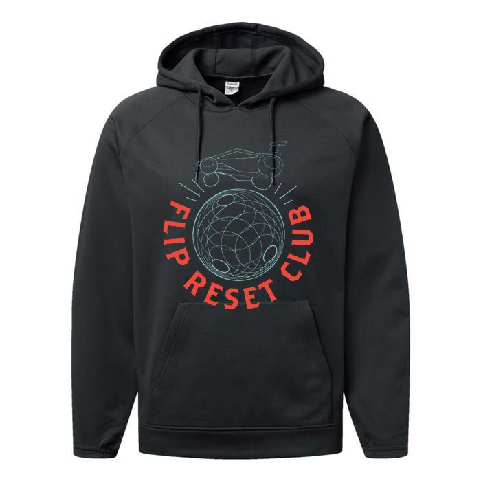 Simple Rocket Soccer League Flip Reset Club Clean Performance Fleece Hoodie