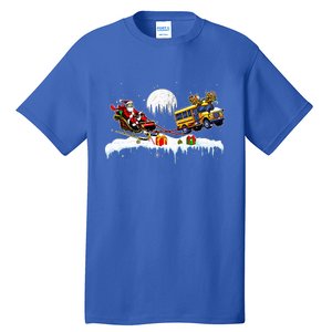 Santa Reindeer School Bus Christmas Driver Tall T-Shirt