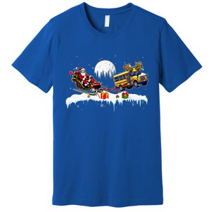 Santa Reindeer School Bus Christmas Driver Premium T-Shirt