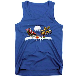 Santa Reindeer School Bus Christmas Driver Tank Top