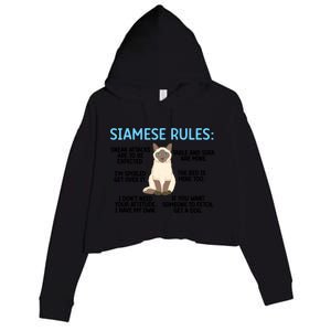 Siamese Rules Siamese Cat Owner Siamese Lover Cute Gift Crop Fleece Hoodie