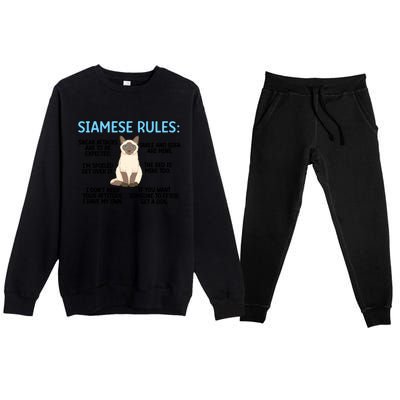 Siamese Rules Siamese Cat Owner Siamese Lover Cute Gift Premium Crewneck Sweatsuit Set