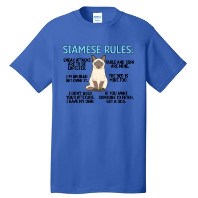 Siamese Rules Siamese Cat Owner Siamese Lover Cute Gift Tall T-Shirt