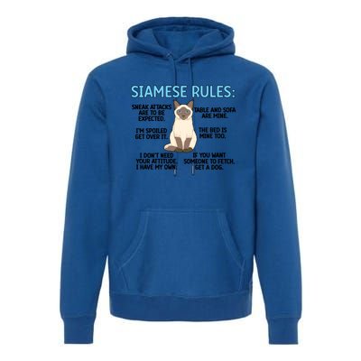 Siamese Rules Siamese Cat Owner Siamese Lover Cute Gift Premium Hoodie