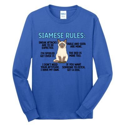 Siamese Rules Siamese Cat Owner Siamese Lover Cute Gift Tall Long Sleeve T-Shirt