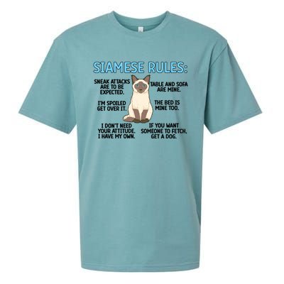 Siamese Rules Siamese Cat Owner Siamese Lover Cute Gift Sueded Cloud Jersey T-Shirt