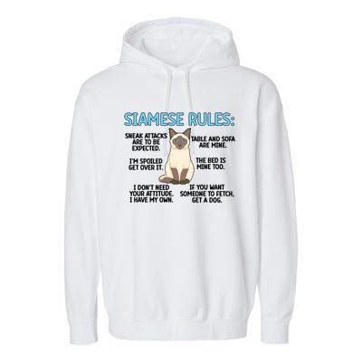 Siamese Rules Siamese Cat Owner Siamese Lover Cute Gift Garment-Dyed Fleece Hoodie