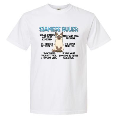 Siamese Rules Siamese Cat Owner Siamese Lover Cute Gift Garment-Dyed Heavyweight T-Shirt