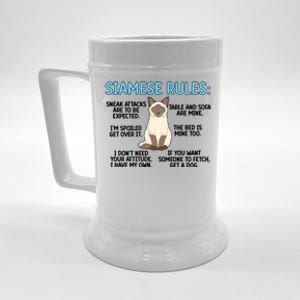 Siamese Rules Siamese Cat Owner Siamese Lover Cute Gift Beer Stein