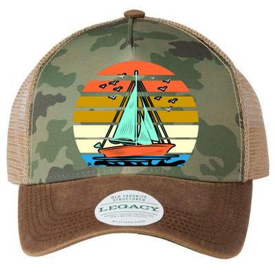 Sailing Retro Sail Boat Legacy Tie Dye Trucker Hat