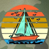 Sailing Retro Sail Boat Legacy Tie Dye Trucker Hat