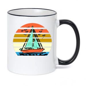 Sailing Retro Sail Boat 11oz Black Color Changing Mug