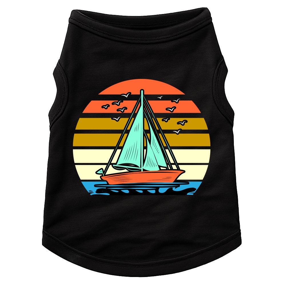 Sailing Retro Sail Boat Doggie Tank