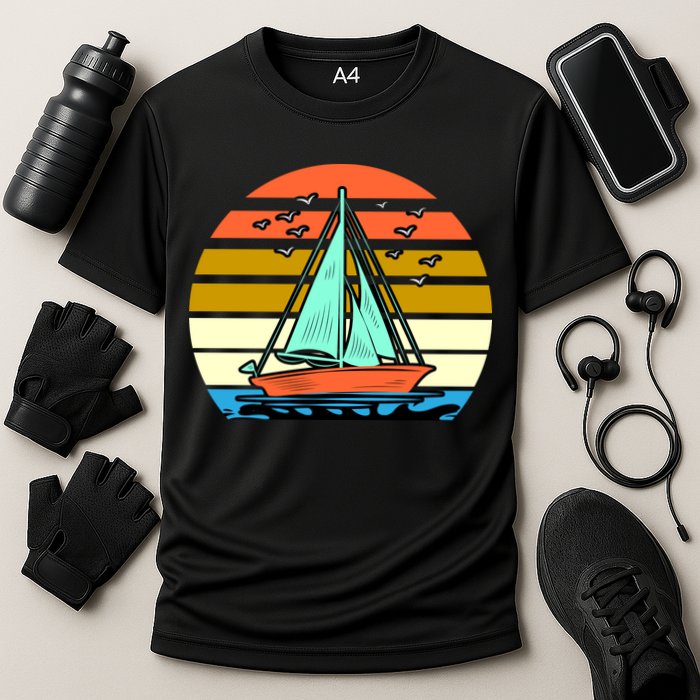 Sailing Retro Sail Boat Performance Shirt