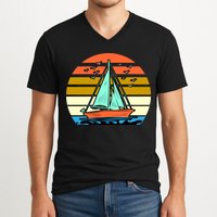 Sailing Retro Sail Boat V-Neck T-Shirt