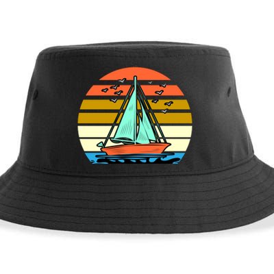 Sailing Retro Sail Boat Sustainable Bucket Hat