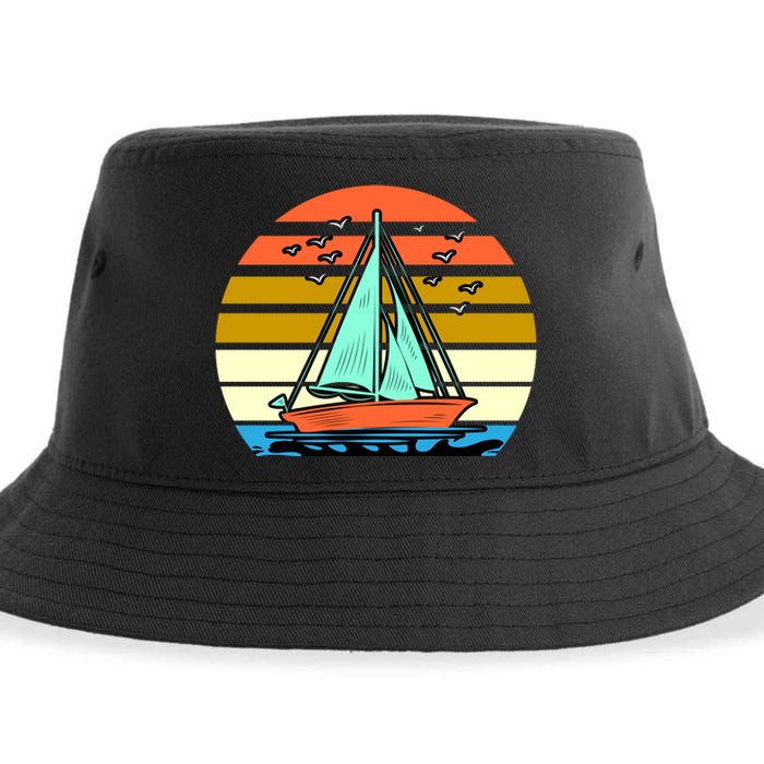 Sailing Retro Sail Boat Sustainable Bucket Hat