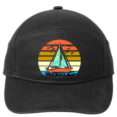 Sailing Retro Sail Boat 7-Panel Snapback Hat