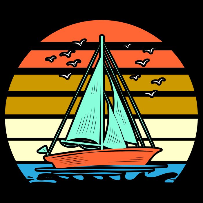 Sailing Retro Sail Boat Bucket Hat