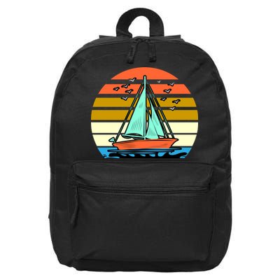 Sailing Retro Sail Boat 16 in Basic Backpack