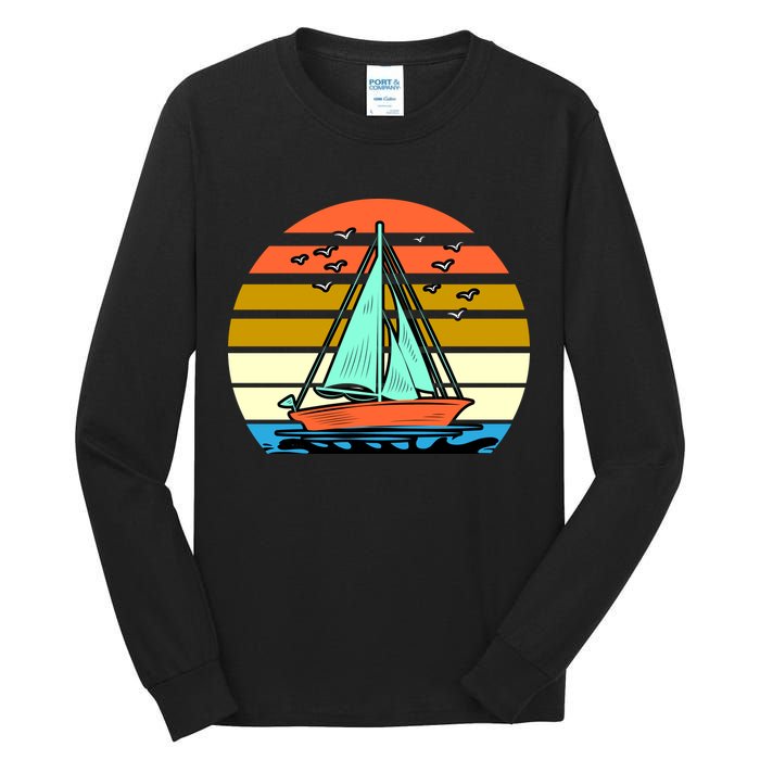 Sailing Retro Sail Boat Tall Long Sleeve T-Shirt