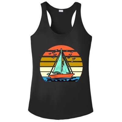Sailing Retro Sail Boat Ladies PosiCharge Competitor Racerback Tank
