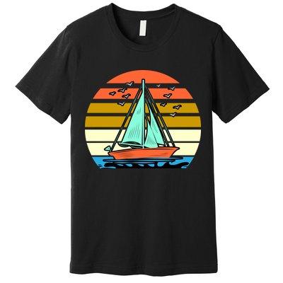 Sailing Retro Sail Boat Premium T-Shirt