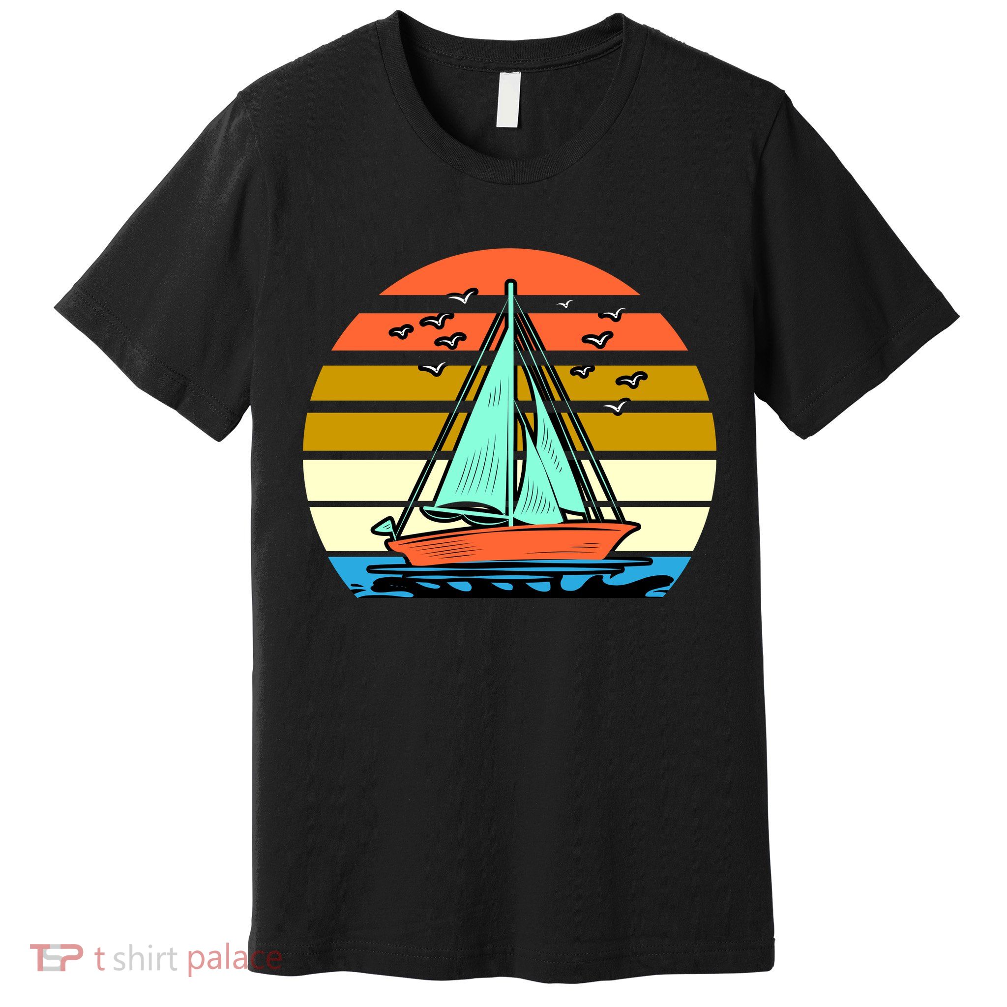 Sailing Retro Sail Boat Premium T-Shirt