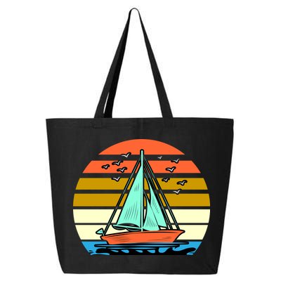 Sailing Retro Sail Boat 25L Jumbo Tote