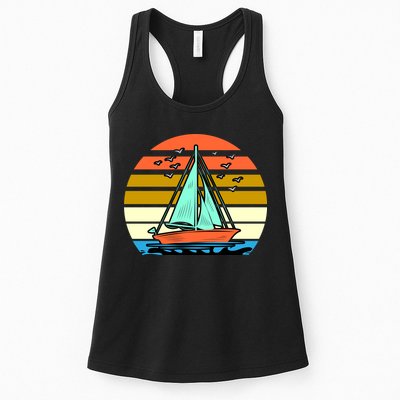 Sailing Retro Sail Boat Womens Tank Top