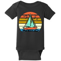 Sailing Retro Sail Boat Baby Bodysuit