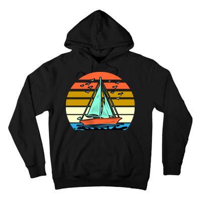 Sailing Retro Sail Boat Tall Hoodie