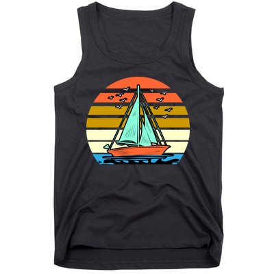 Sailing Retro Sail Boat Tank Top