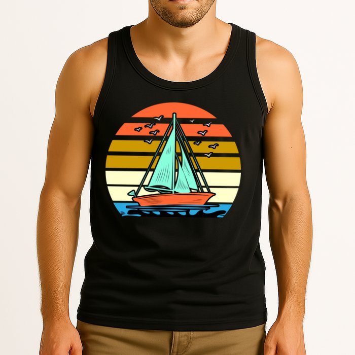 Sailing Retro Sail Boat Tank Top