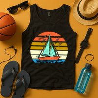 Sailing Retro Sail Boat Tank Top