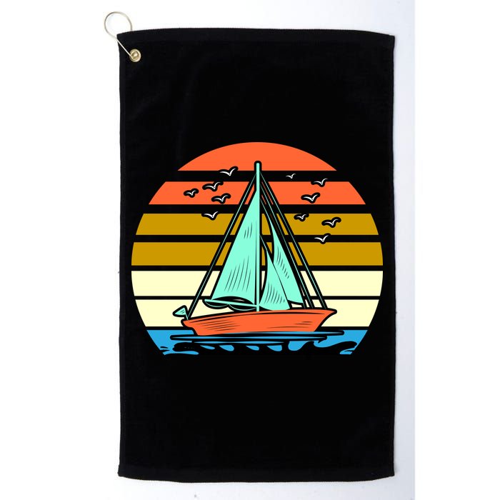 Sailing Retro Sail Boat Golf Towel